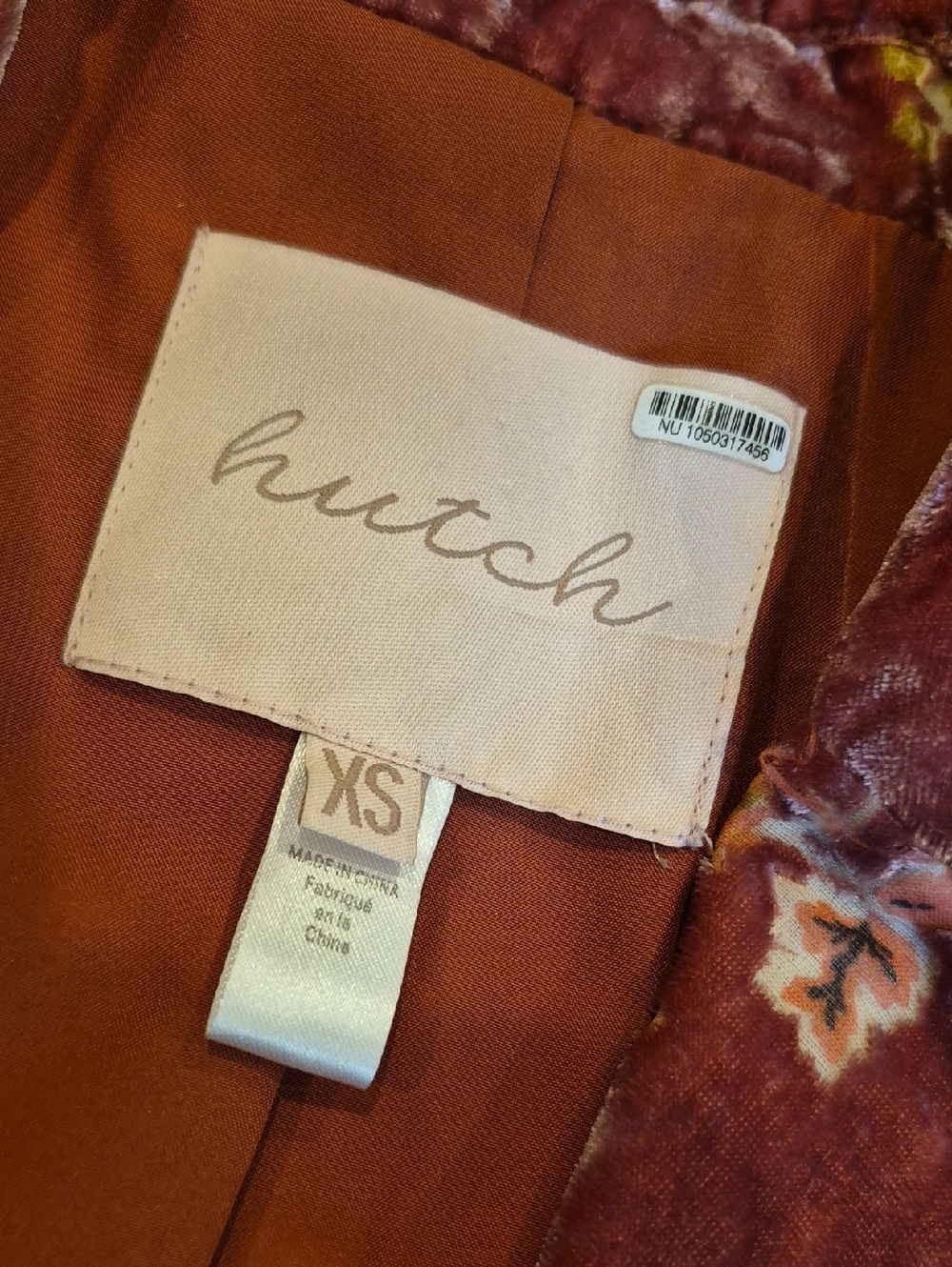 Anthro Hutch Floral Velvet Wide Leg Lined Pants & Lined Jacket Set, XS - Picture 12 of 16